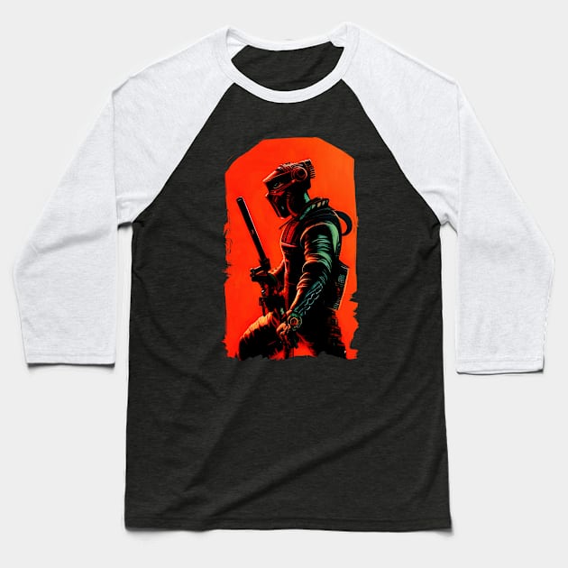 Steampunk samurai Baseball T-Shirt by yulia-rb